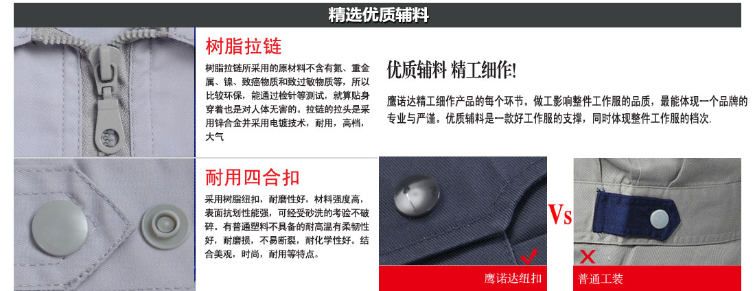 工服套裝精選優質輔料